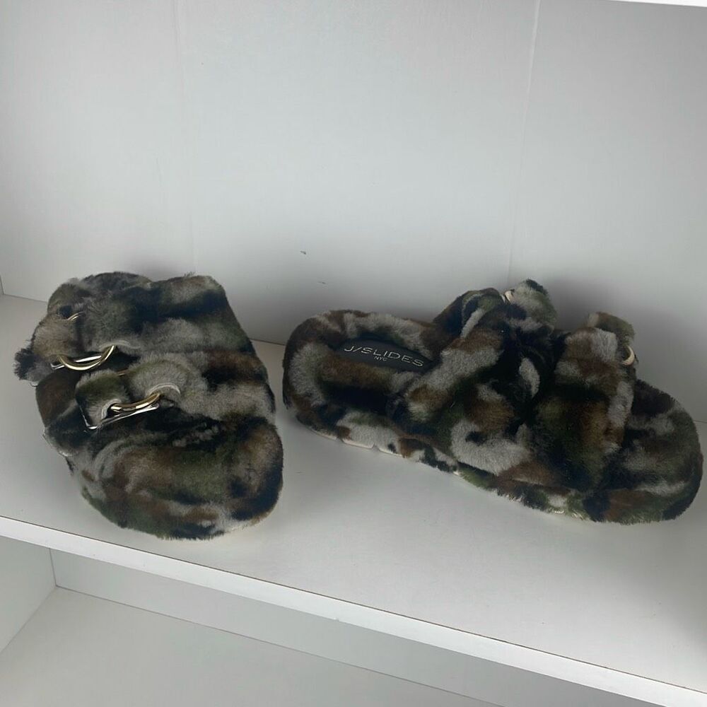 J/SLIDES Genuine Shearling 2 Strap Platform Slide… - image 4